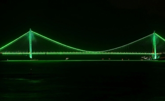 İstanbul'daki iki köprü, Serebral Palsi farkındalığı için yeşil renge büründü