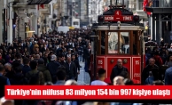 Türkiye'nin nüfusu 83 milyon 154 bin 997 kişiye ulaştı