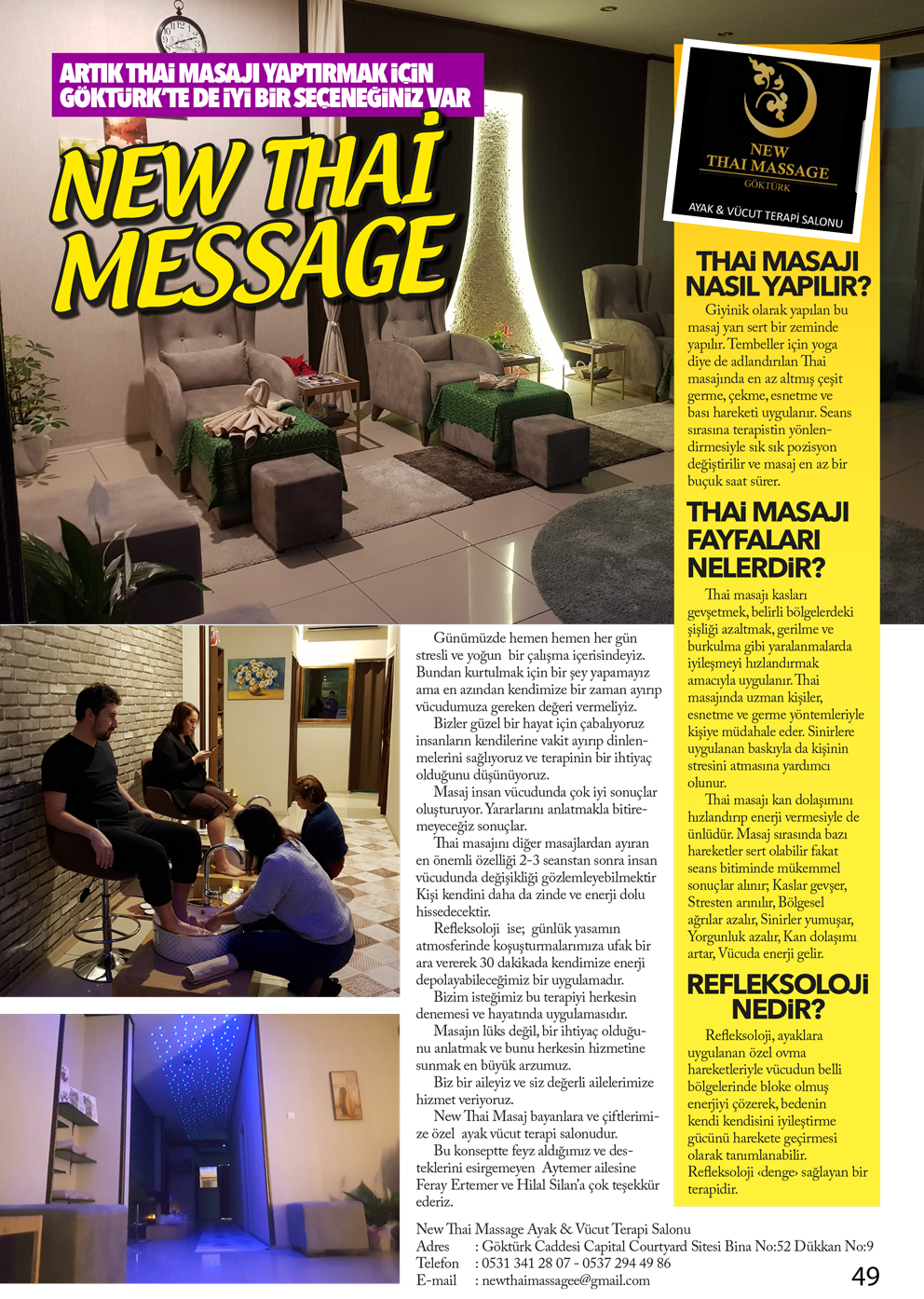 Göktürk Dergisi Şubat Sayısı New Thai Massage